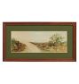 Vintage Painting of Scenic Trees Landscape in Watercolor