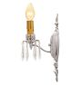 Vintage Pair Regency Sconce Single Light Candle Crystals
