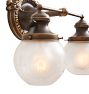Vintage Pair Romance Revival Sconce Double Arm Globe Shades Decorative Motifs