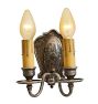 Vintage Pair Romance Revival Sconce Double Candle Light Rope Motif 