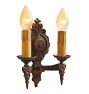 Vintage Set Romance Revival Sconce One Single and Two Doubles Candle Light Decorative Motif