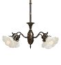 Vintage Victorian Chandeliers 4 Arm Japanned Copper Finish