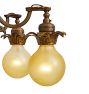 Vintage Art Deco Chandelier 5 Light Cast Bare Bulb Floral