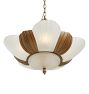 Vintage Art Deco Chandelier Brass 5 Slipper Shade