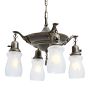 Vintage Classical Revival Chandelier 4 Light Aladdin Pan