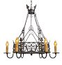 Vintage Spanish Revival Chandelier 5 Light Aladdin Pan