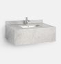 Hazel 36" Wall-Mount Marble Sink, Monohole Sink - Carrara Marble