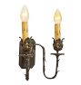Pair of Finely Cast Vintage Classical Revival Double Candle Sconces