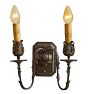 Pair of Finely Cast Vintage Classical Revival Double Candle Sconces