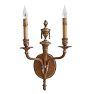 Vintage Brass Classical Revival Double Candle Sconces