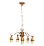 Vintage 5-Light Romance Revival Chandelier with Polychrome Shield Motif