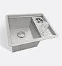 Ibiza Kitchen Sink Prep 22in Undermount Workstation w/ Glass Rinser Stainless Steel