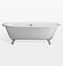 Duet Cast Iron Clawfoot Tub - Undrilled - Polished Nickel feet