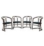 Set of 4 Vintage Midcentury Dutch Bentwood Dining Chairs with Upholstered Seat