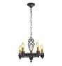 Vintage Gothic Revival 5 Light Chandelier Cast Iron