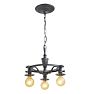 Vintage Classical Revival Chandelier 3 Light Bare Bulb