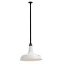 Vintage Industrial Pendant White Enamel