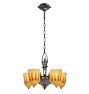 Vintage Art Deco Chandelier Slipper Shade 5 Light