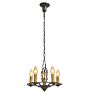 Vintage Colonial Revival Chandelier 5 Light Candle Aluminum