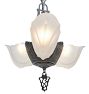 Vintage Art Deco Chandelier Slipper Shade 3 Light