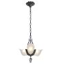 Vintage Art Deco Chandelier Slipper Shade 3 Light