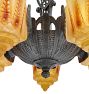 Vintage Art Deco Chandelier Slipper Shade 5 Light