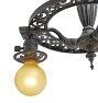 Vintage Classical Revival Chandelier 3 Light Bare Bulb