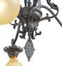 Vintage Classical Revival Chandelier 5 Light Bare Bulb