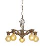 Vintage Classical Revival Chandelier 5 Light Bare Bulb