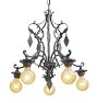 Vintage Classical Revival Chandelier 5 Light Bare Bulb