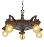 Vintage Classical Revival Chandelier Barebulb 5 Light