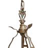 Vintage Colonial Revival Chandelier 3 Arm Bare Bulb Aluminum
