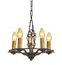 Vintage Colonial Revival Chandelier 5 Light Candle Aluminum