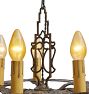 Vintage Colonial Revival Chandelier 5 Light Candle Aluminum