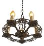 Vintage Colonial Revival Chandelier 5 Light Candle Aluminum
