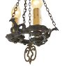 Vintage Gothic Revival Chandelier 3 Light Hammered