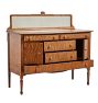 VintageTraditional Sideboard with Low Mirrored Backsplash in Tiger Oak c1900s