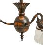 Antique 3-Arm Victorian Chandelier with Copper-Flashed Finish