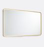 Open Box: Double Vanity Wide Metal Framed Mirror, 54"W x 32"H - Aged Brass