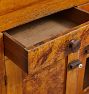 Vintage Wooden Lift Top Storage Cabinet with 2 Drawers and Original Hardware