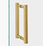 6" Canfield Shower Door Pull, Aged Brass