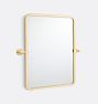 Trask Rounded Rectangle Pivot Mirror, 18" x 24" - Aged Brass