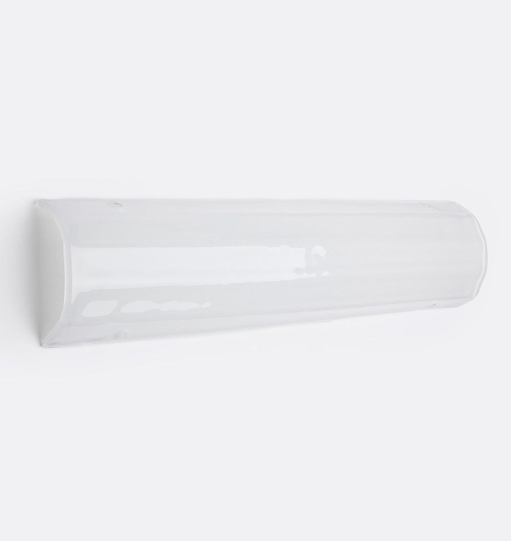 28" Pearl White Fluted Glass by Rejuvenation