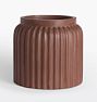 Open Box: Concrete Fluted Planter, Rust Concrete, 15"D x 14"H