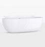 Sottile Solid Surface Glossy White Bathtub, 180 Degree Drain Shoe