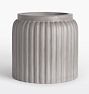Open Box: Concrete Fluted Planter, Grey Concrete, 18"W X 17"H