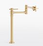 West Slope Cross Handle Deck Mount Pot Filler - Aged Brass