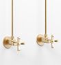 Rigdon Cross-Handle Faucet Supply Line - 1/2" Compressionression - Aged Brass