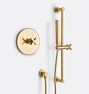 West Slope Pressure Balanced Shower Set with Handshower, Bar Mount - Aged Brass