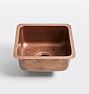 Rivera Antique Copper Kitchen Prep Sink, 17" x 15" x 8"